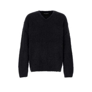 Dolce & Gabbana Men Black Stretch Alpaca Blend Sweater